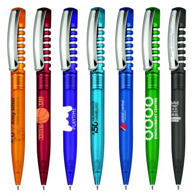 Image of senator® New Spring Clear Plastic Ballpen with Metal Clip