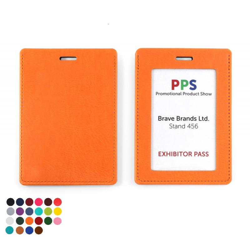 Image of PU Landscape ID Card Holder for a Lanyard or Clip