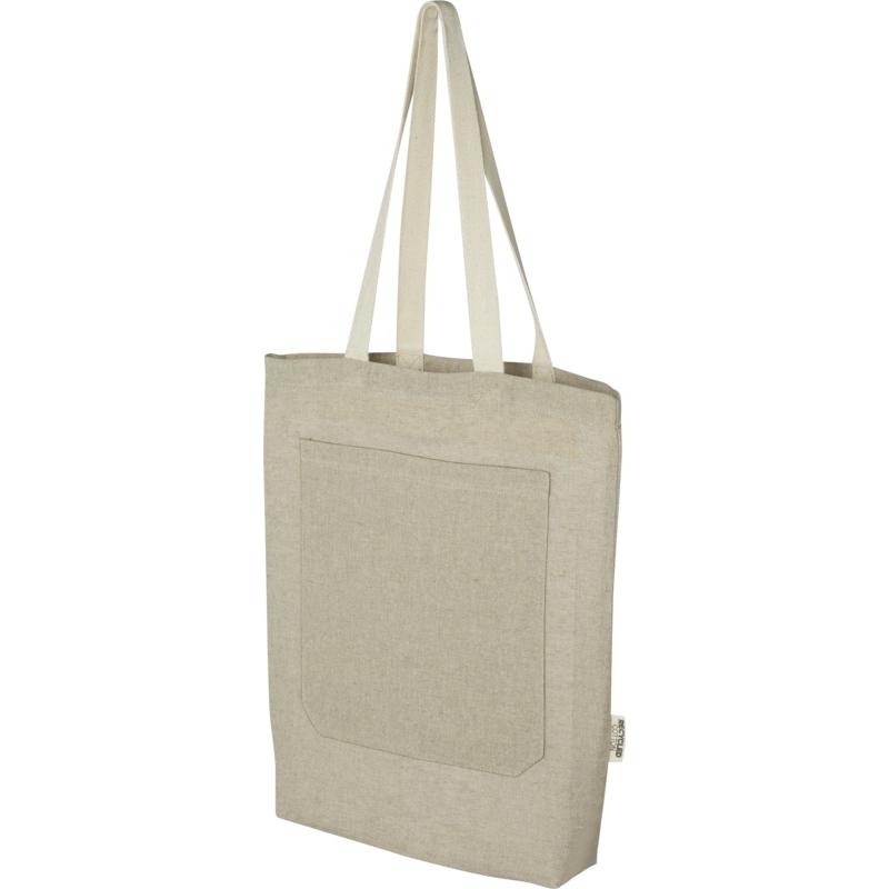 Image of Pheebs 150 g/m² recycled cotton tote bag with front pocket 9L
