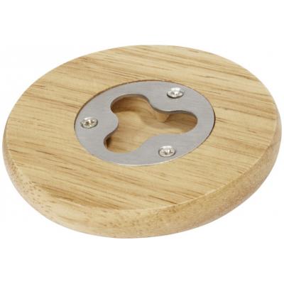 Image of Scoll Wooden Coaster with Bottle Opener